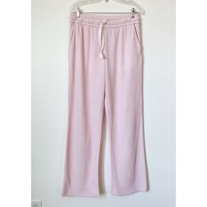 Soft Surroundings Waffle Knit Pull On Lounge Pajama Pants Womens Medium Pink